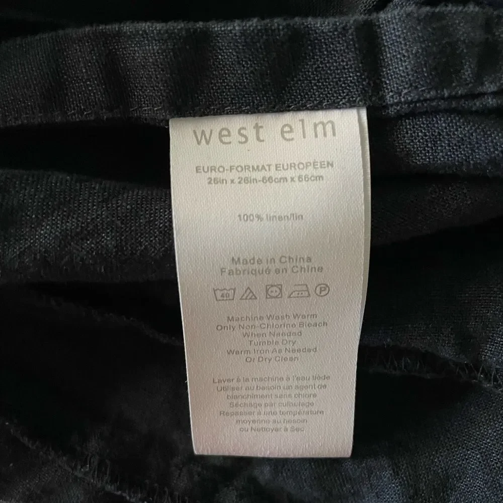 West Elm Linen Euro Pillow Cover 26